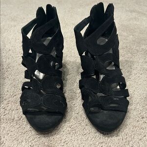 Kelly & Katie Black Cutout Heels